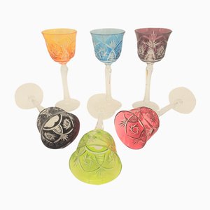 Bohemia geschliffene Kristallgläser, 1960er, 6 . Set