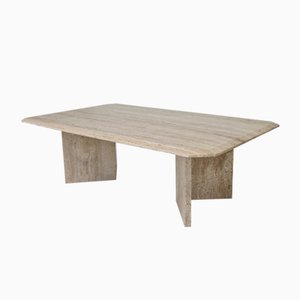 Mesa de centro rectangular de travertino, Italia, años 80