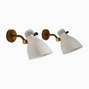 Lampade da parete Mid-Century attribuite a Hans Bergström per Ateljé Lyktan, Svezia, anni '50, set di 2