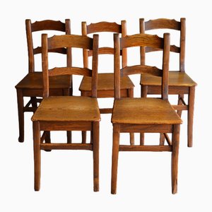 Chaises de Fermier Antiques, Set de 5