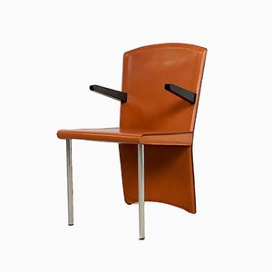 Vintage Cognac Leather Dining Chair by Andrea Branzi for Zanotta