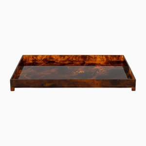 Vassoio da portata in acrilico tartarugato di Christian Dior, anni '70