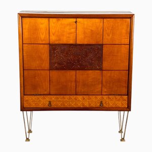 Meuble de Bar Vintage en Merisier, Italie, 1950s