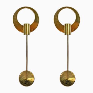 Wandmontierte Messing Kerzenhalter von Arthur Pe, 2 . Set