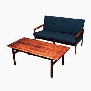Set of Capella Bench and Table by Illum Wikkelsø for Niels Eilersen, 1960s