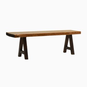 Brutalist Handmade Oak Dining Table from Mobichalet, Belgium, 1960s