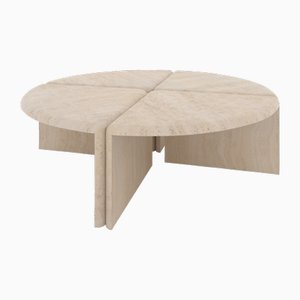 Lily Round Coffee Table in Honed Unfilled Navona Travertine by Fred&Juul