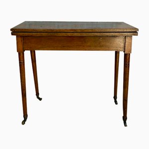 Early 20th Century French Walnut Game Table with Wheels, 1920s