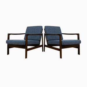 Sillas Club Mid-Century de Zenon Bączyk, años 60. Juego de 2