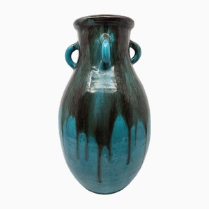 Primavera Vase in Spring in French Blue Ceramic from Primavera, 20th Century