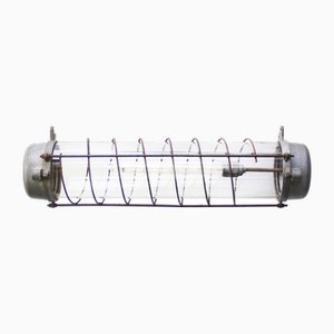 Vintage Industrial Gray Cast Metal Clear Glass Pendant Lights