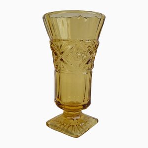 Art Deco Amber Glass Vase, 1940s