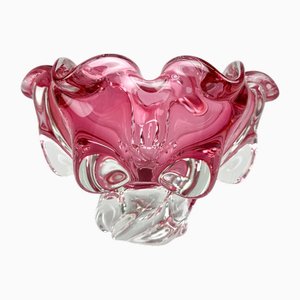 Art Glass Bowl attributed to Josef Hospodka for Chribska Glassworks, Former Czechoslovakia, 1960s
