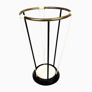 Mid-Century Brass & Metal Umbrella Stand, 1970s