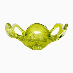 Small Czech Art Glass Bowl attributed to Josef Hospodka for Chribska Glassworks, 1960s