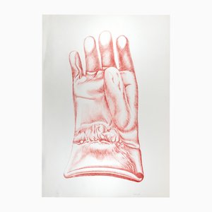 Giacomo Porzano, Red Glove, 1972, Etching