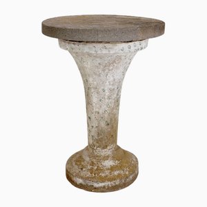 Runder Sockel Gartentisch aus Gussstein, 1958