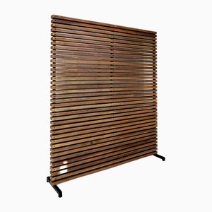 Slatted Wood Panel Room Divider or Slatted Coat Rack