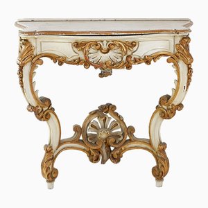 Italienischer Konsolentisch aus geschnitztem Holz im Louis XVI-Stil, 19. Jh.