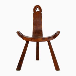 French Wooden Carved Tripod Chair