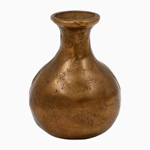 Vintage Brutalist Brass Vase