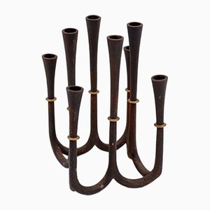 Candelabro de hierro fundido y latón de Jens Quistgaard para Dansk Designs, años 60