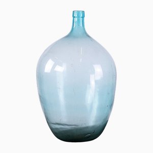 Vintage Turquoise Glass Bottle Lady Jeanne, France