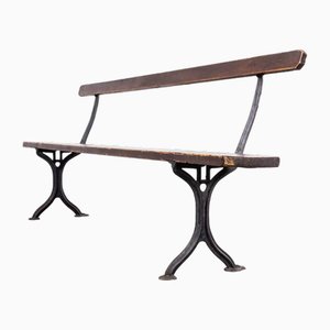 Banc d'Église Vintage en Métal Coulé, Angleterre, 1940s