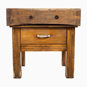Vintage Free Standing Butchers Block, 1950s