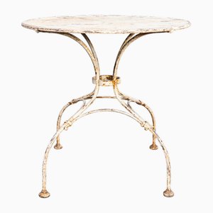 French White Round Outdoor Metal Table, 1950s