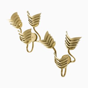Swedish Modern Brass Wall Lights, 1940s, Set of 2