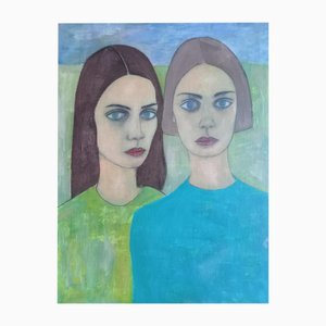 Christopher Barrow, Anastasia and Janine, Oil, Framed