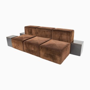 Modular Sofa Sistema 61 attributed to Giancarlo Piretti, Italy, 1970s, Set of 6