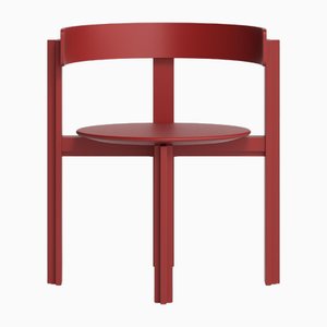 Red Painted Beech Principal Chair by Bodil Kjaers for Karakter
