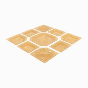 Centrotavola Mid-Century in vetro acrilico e vimini di Christian Dior, Italia, anni '70