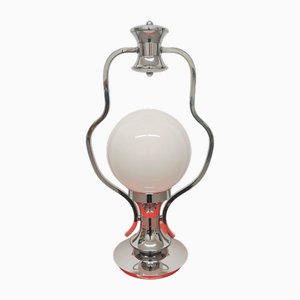 Space Age Lamp in Chromed Metal and Murano Glass, 1960s