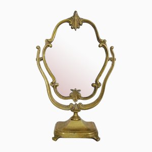Large Louis XV Bronze Psyche Table Mirror, 1940s