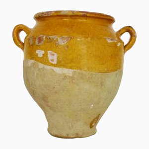 19th Century Little Yellow Glazed Confit Pot, South West of France