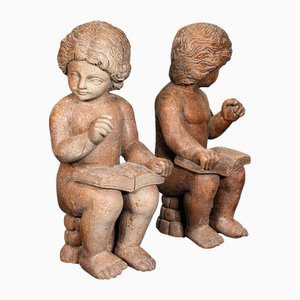 Serre-Livres Putti, Italie, 1890s, Set de 2