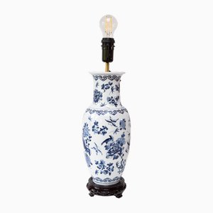 Vintage Chinese Hand Painted Table Lamp, 1940s
