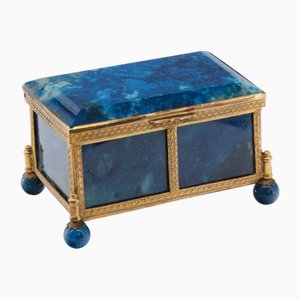 Antike Schatulle aus Lapislazuli & Vergoldetem Metall, 1880