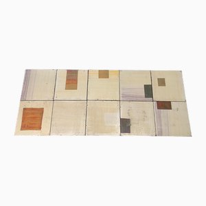 Schillernde Polychrome Metallplatten, 1980er, 10 . Set