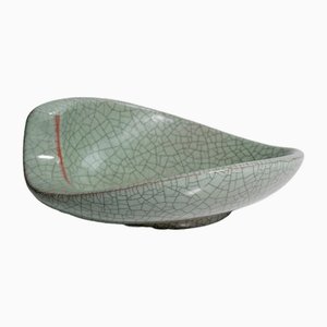 Keramik Aschenbecher von Fridegart Glatzle Craquele Technique für Karlsruher Majolika, 1950er