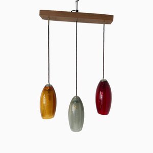 Lamp with Three Colored Glass Globes