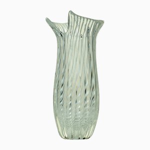 Vintage Filigrana Vase in White Murano Glass from Seguso, 1950