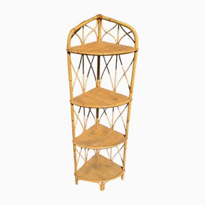 Rattan Corner Shelf, 1960s