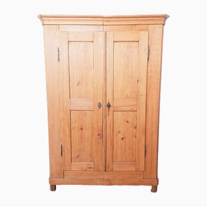 Mobiletto Biedermeier a due ante in legno di conifere, metà XIX secolo