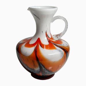 Henkelvase Fiorentina Opalglas Vase von Carlo Moretti, 1970er