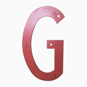Lettera grande vintage in metallo, anni '50