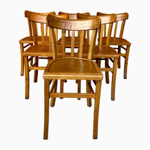 French Bistro Chairs, 1950s, Set of 6